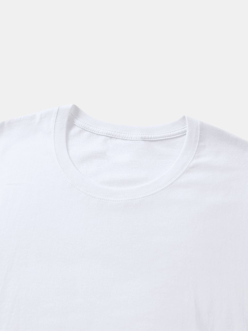 100% Katoenen T-shirts Met Grappige Planeetprint Ronde Hals En Korte Mouwen