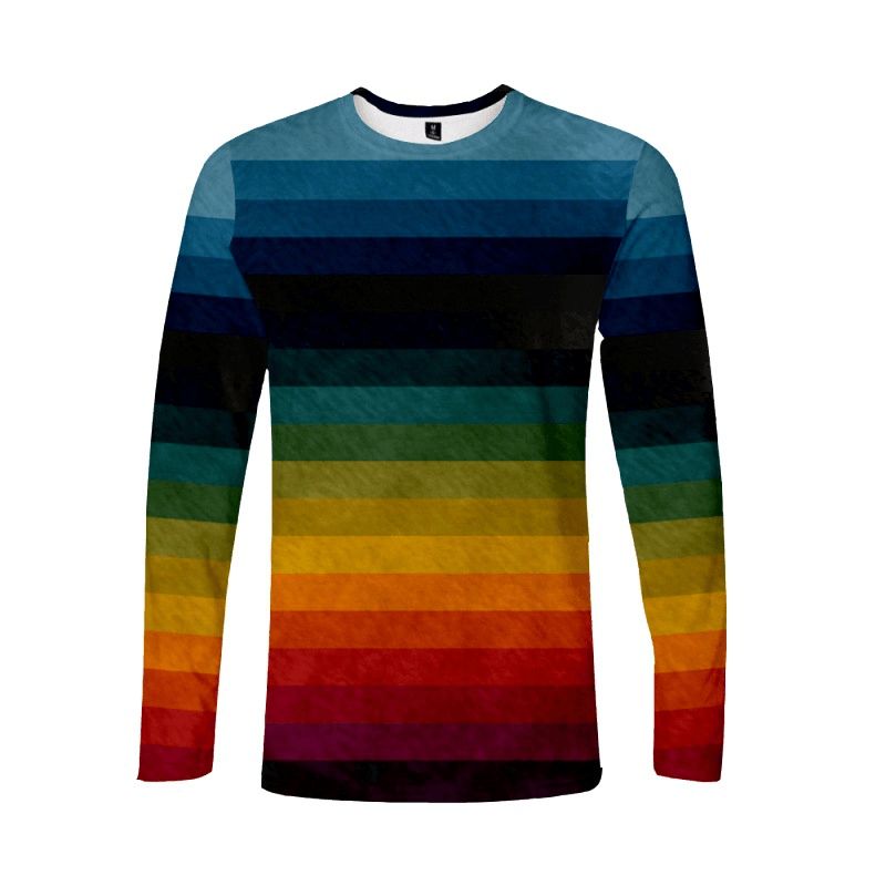 3d Digital Printing Casual Trend T-shirt Met Lange Mouwen Voor Heren