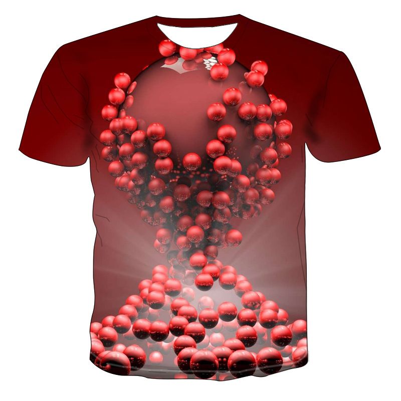 3d Driedimensionaal T-shirt Met Stapelprint Met Ballen