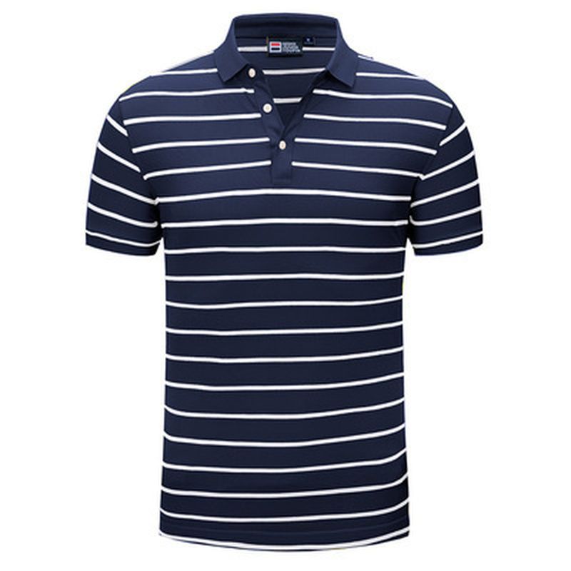 Casual Polo-shirt Met Gestreepte Revers T-shirt Met Korte Mouwen