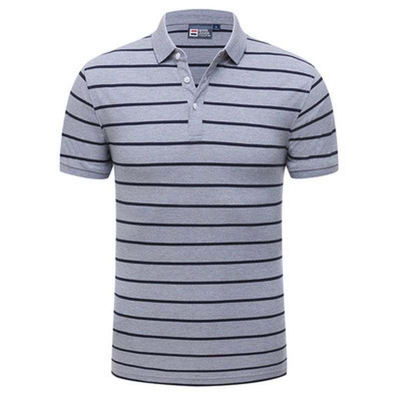 Casual Polo-shirt Met Gestreepte Revers T-shirt Met Korte Mouwen