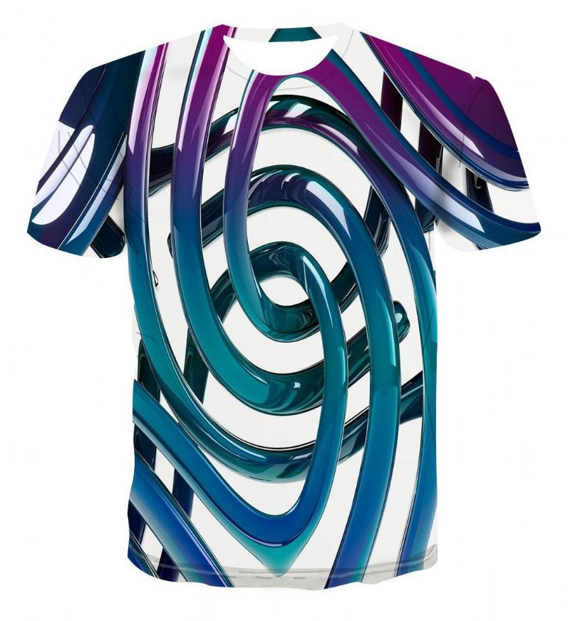 Geometrisch Patroon 3d Digitaal Printen T-shirt