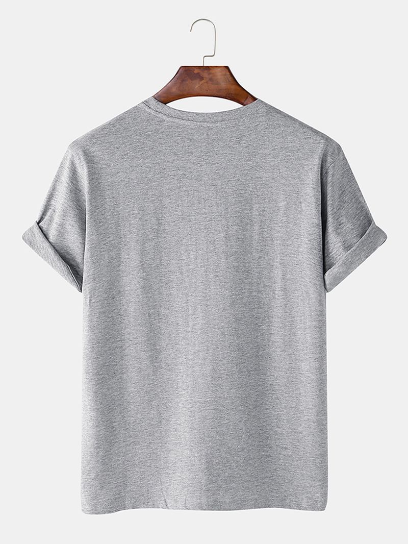 Heren Paddestoel Schetsen Print 100% Katoen O-hals Korte Mouw T-shirt