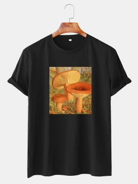 Heren T-shirt Met Grafische Print En Dunne O-hals Met Korte Mouwen