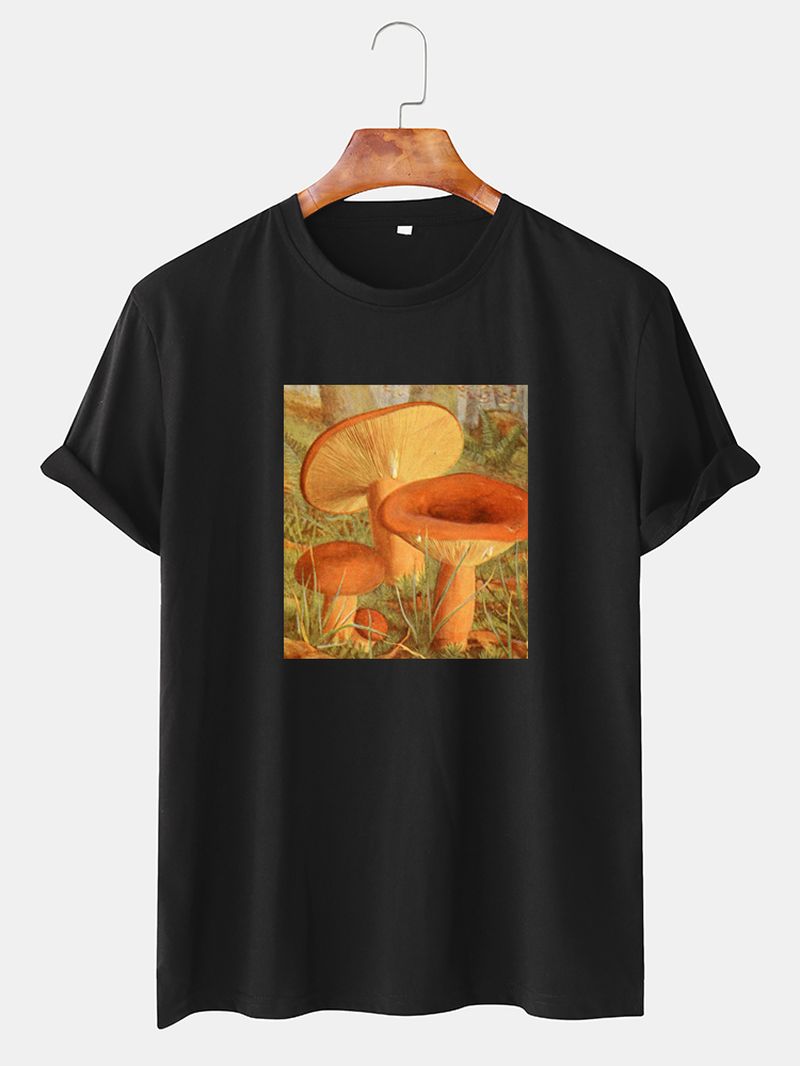 Heren T-shirt Met Grafische Print En Dunne O-hals Met Korte Mouwen