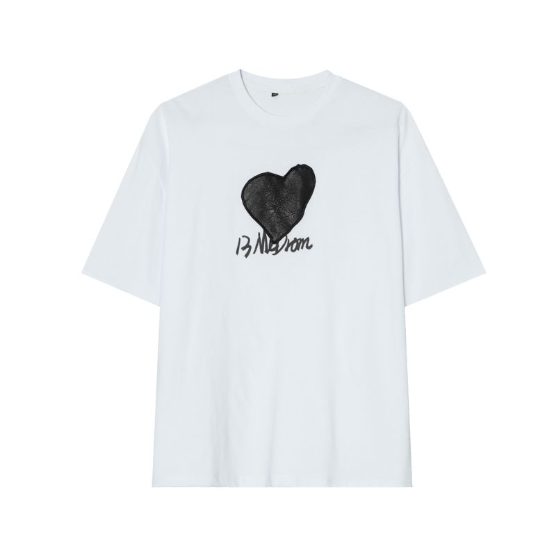 Koreaanse Design Sense Match Korte Mouwen Mannelijke Liefdesbrief Afdrukken Paar T-shirt Tide