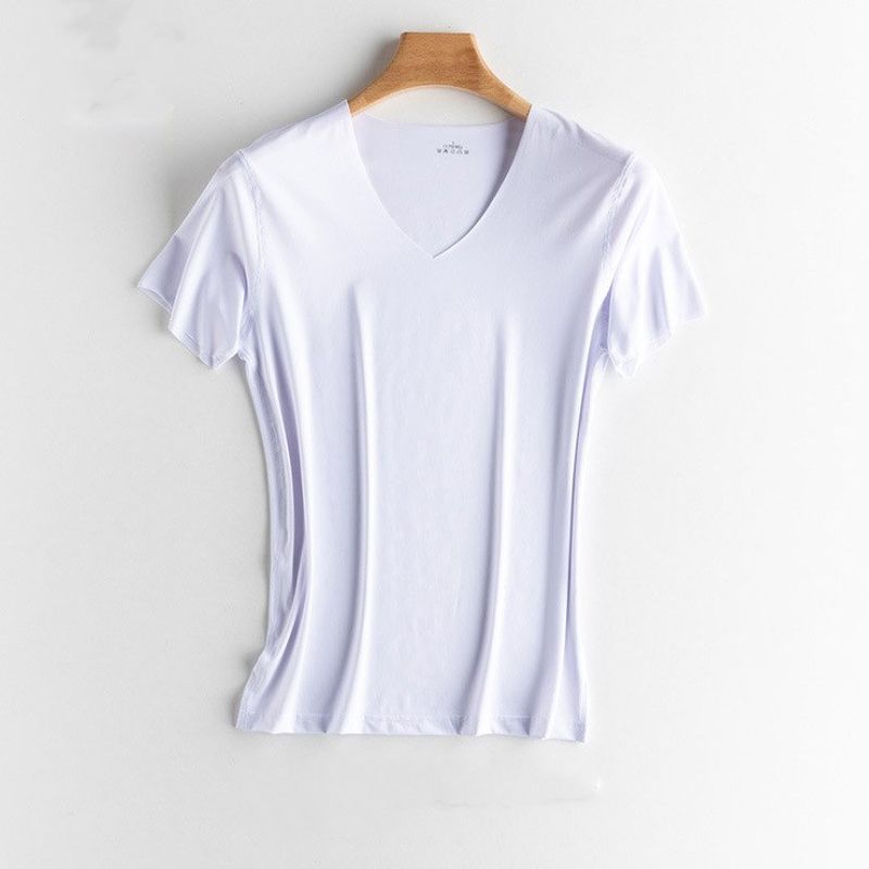 Naadloze T-shirt Van Ice Silk Korte Mouw Voor Heren