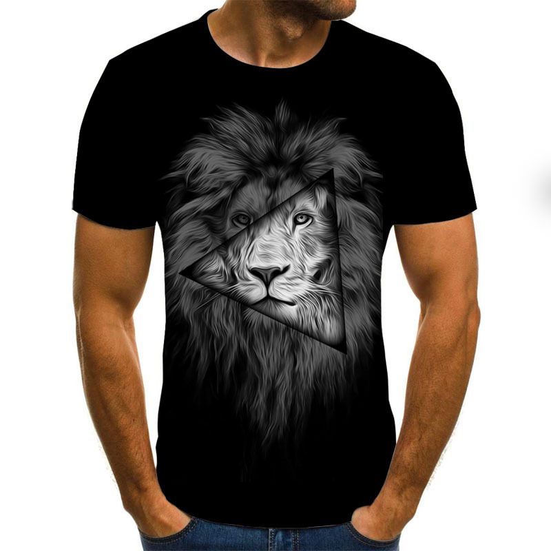 Rift Lion T-shirt Met Digitale Print En Korte Mouwen