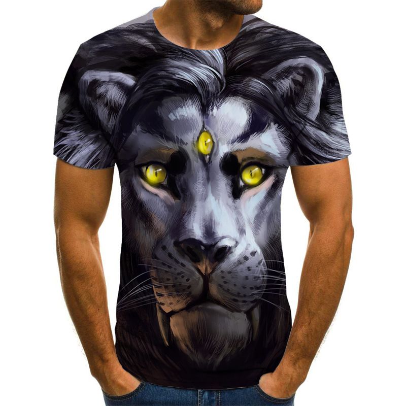 Rift Lion T-shirt Met Digitale Print En Korte Mouwen