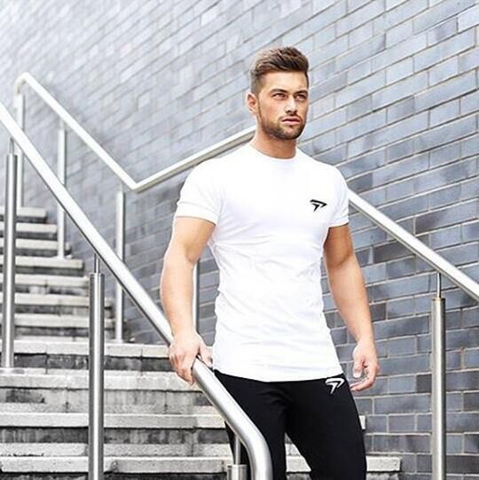 Sport T-shirt Mannen Rashgard Sneldrogend Fit Running T-shirt Mannen Fitness T-shirt Elastische Sportkleding Basketbal T-shirt