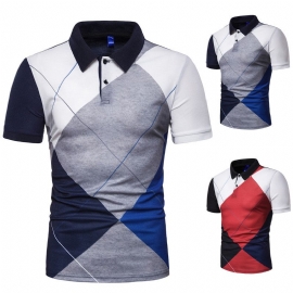 T-shirt Met Korte Mouwen En Revers Met Print Polo-shirt