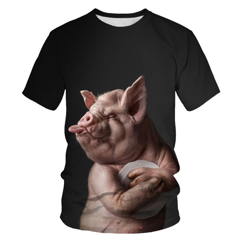 T-shirt Met Korte Mouwen Voor Heren En T-shirt Met 3d-digitale Print Van Schapen