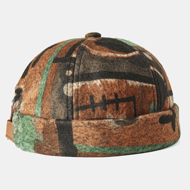 Abstracte Patroon Brimless Hats Skull Cap Multicolor Soft Vilt Aangepaste Hoeden