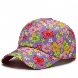 All-match Katoenen Zonnescherm Kleine Bloemen Baseballcap