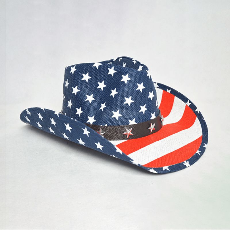 Amerikaanse Vlag Panama Western Cowboyhoed Sailor Dance Hat Patriottische Jazz Hat
