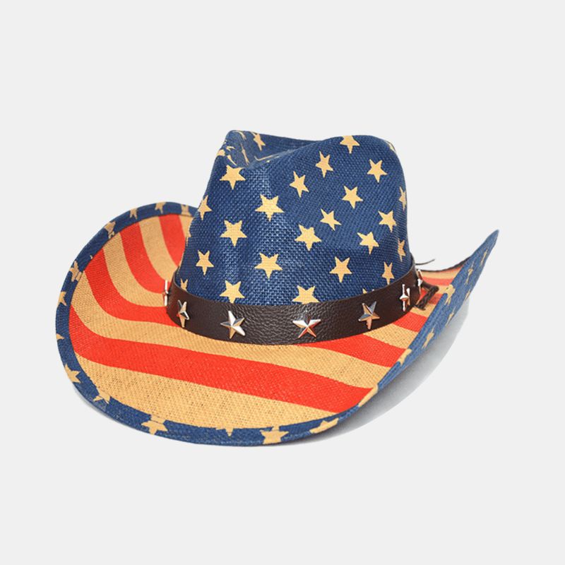 Amerikaanse Vlag Panama Western Cowboyhoed Sailor Dance Hat Patriottische Jazz Hat