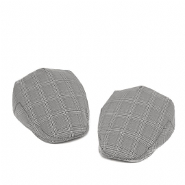 Britse Plaid Baret Hoed Mannen Vooruit Hoed Groothandel Casual Retro Eend Tong Oude Mannen Hoed Dag Dunne Lente En Zomer Tij