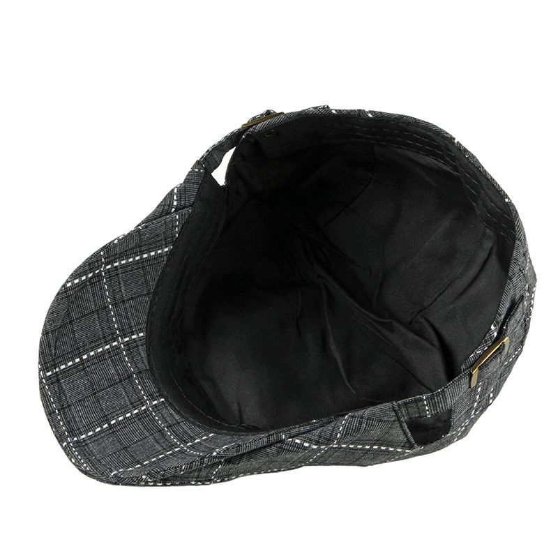 Britse Retro Duck Tongue Hat Heren Plaid