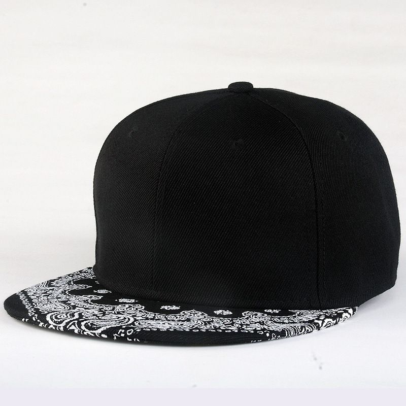 Cashew Bloem Koreaanse Hiphop Hoed Platte Rand Hoed Mode Print Baseball Cap Voor Heren