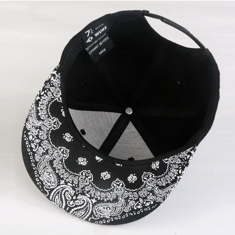 Cashew Bloem Koreaanse Hiphop Hoed Platte Rand Hoed Mode Print Baseball Cap Voor Heren