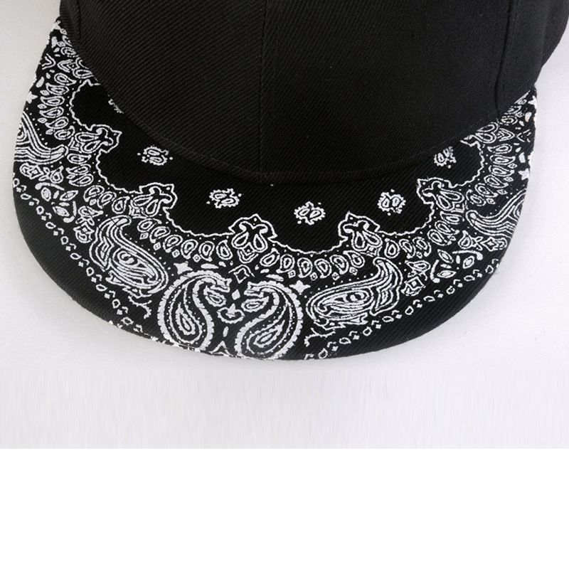 Cashew Bloem Koreaanse Hiphop Hoed Platte Rand Hoed Mode Print Baseball Cap Voor Heren