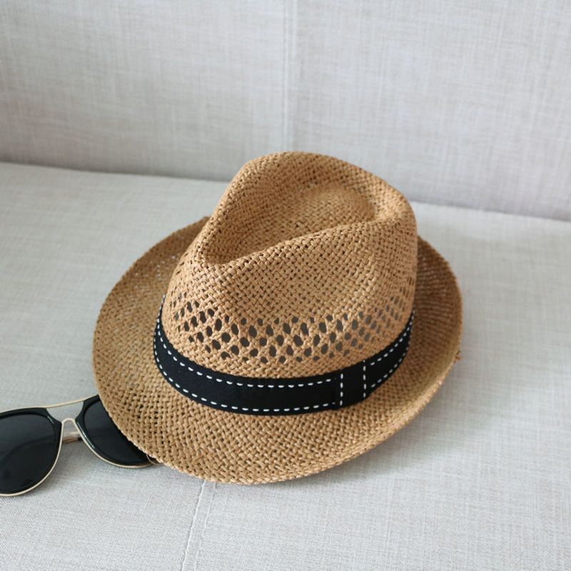 Cool Hat Nieuwe Zomer Hoed Mannen En Vrouwen Top Hat Geweven Britse Stijl Zon Bescherming Strand Hollow Out Zonnehoed