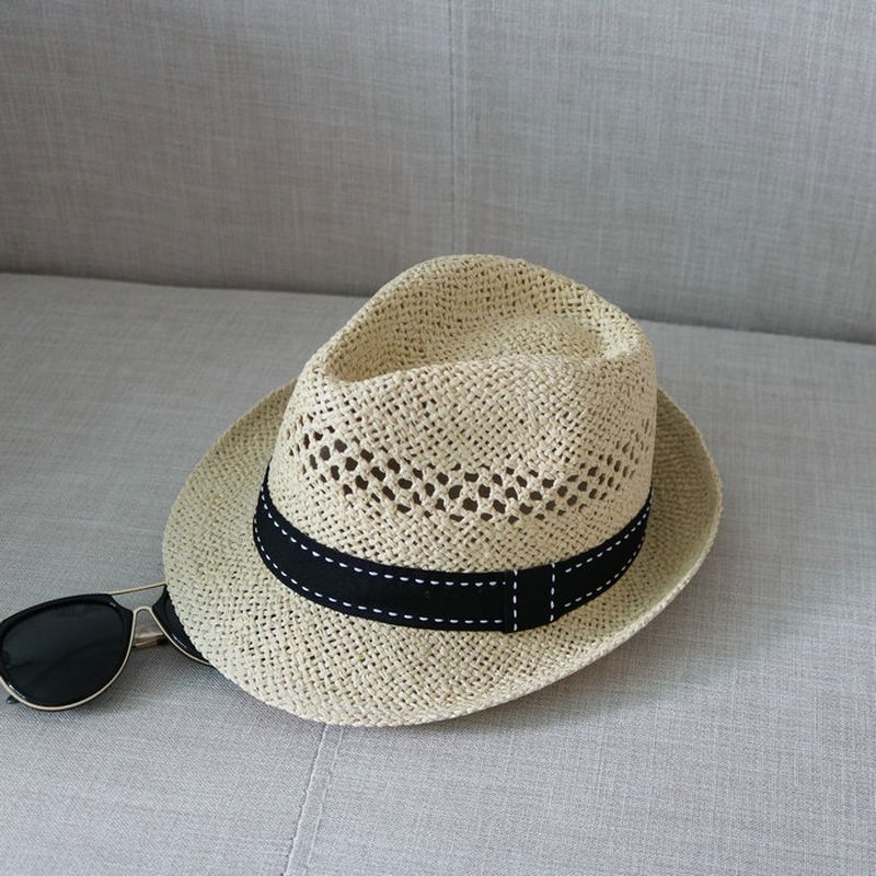 Cool Hat Nieuwe Zomer Hoed Mannen En Vrouwen Top Hat Geweven Britse Stijl Zon Bescherming Strand Hollow Out Zonnehoed