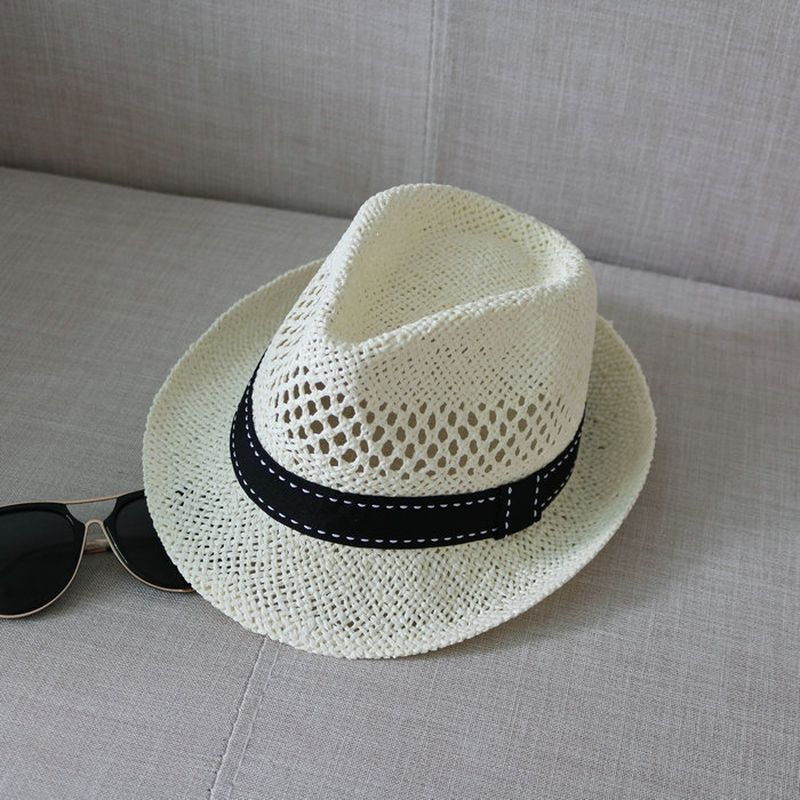 Cool Hat Nieuwe Zomer Hoed Mannen En Vrouwen Top Hat Geweven Britse Stijl Zon Bescherming Strand Hollow Out Zonnehoed