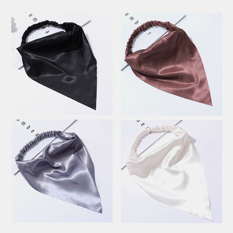 Dames Chiffon Effen Kleur Elastische Wilde Driehoek Sjaal Hoofdband Hoofddoek Hoofddeksels