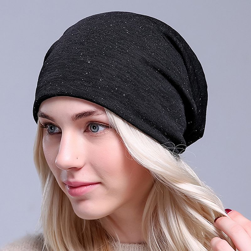 Dames Herfst Warm Mutsen Cap Effen Kleur Flexibele Hip-hop Skullies Motorkap