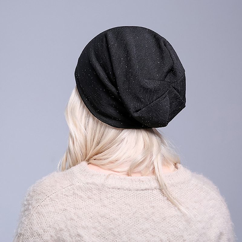 Dames Herfst Warm Mutsen Cap Effen Kleur Flexibele Hip-hop Skullies Motorkap