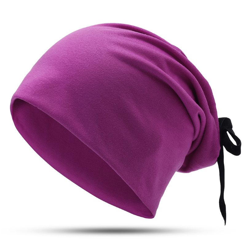 Dames Zomer Effen Kleur Tulband Hoed Casual Boog Skullcap Beanie Caps