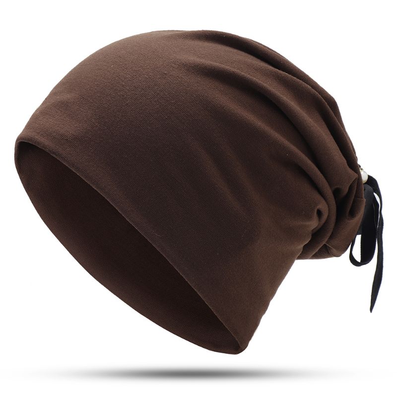 Dames Zomer Effen Kleur Tulband Hoed Casual Boog Skullcap Beanie Caps