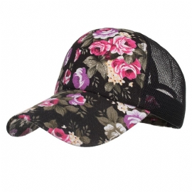 Dames Zomer Outdoor Print Ademend Mesh Baseball Cap Casual Verstelbare Vizier Hoed