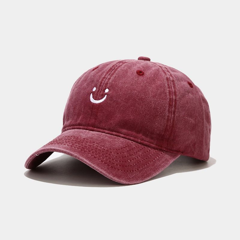 Emoji Smiley Gewassen Oude Baseballcap