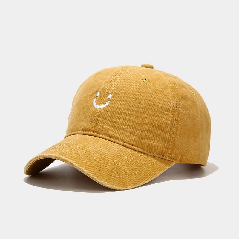 Emoji Smiley Gewassen Oude Baseballcap