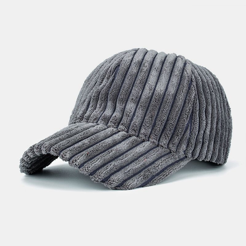 Gestreepte Corduroy Baseball Cap Zonnehoed Outdoor Zonnescherm Hoed