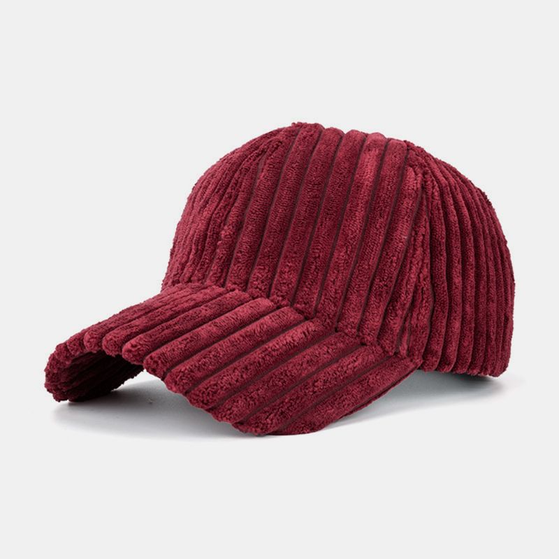 Gestreepte Corduroy Baseball Cap Zonnehoed Outdoor Zonnescherm Hoed