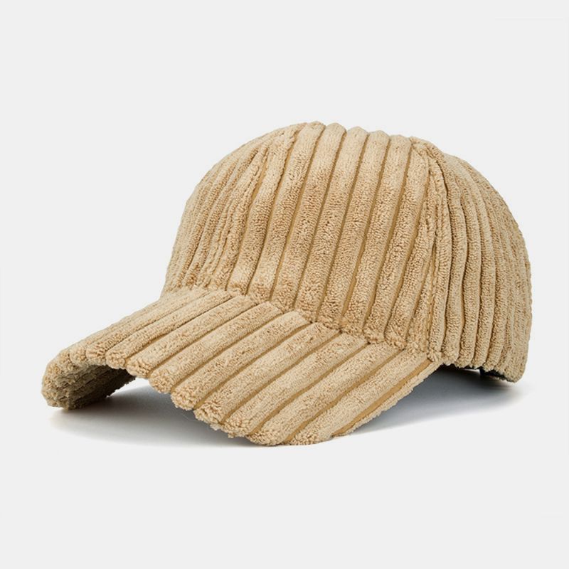 Gestreepte Corduroy Baseball Cap Zonnehoed Outdoor Zonnescherm Hoed