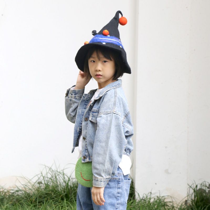 Harajuku Style Funny Street Spire Black Starry Hat Blue