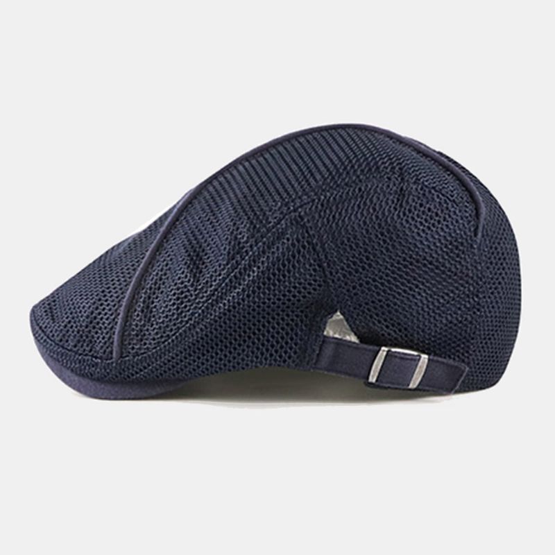 Heren Dacron Effen Kleur Mesh Ademend Zonnebrandcrème Baret Platte Cap