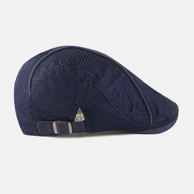 Heren Dacron Effen Kleur Mesh Ademend Zonnebrandcrème Baret Platte Cap