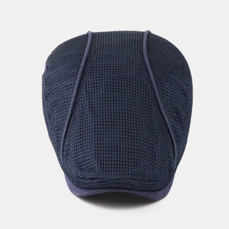 Heren Dacron Effen Kleur Mesh Ademend Zonnebrandcrème Baret Platte Cap