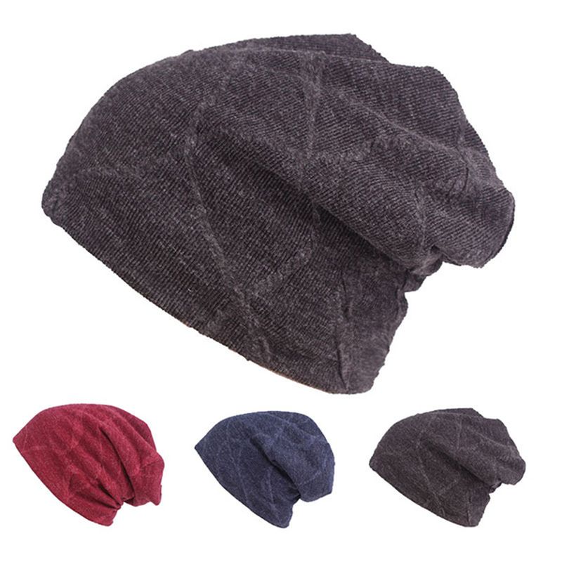 Heren Dames Katoen Effen Warme Beanie Hoeden Winter Outdoor Dikker Zachte Vrijetijdspet