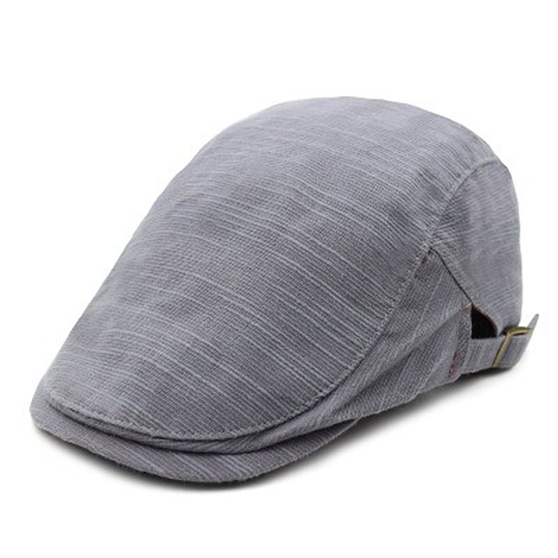 Heren Dames Katoen Retro Plaid Baret Hat Cabbie Cap