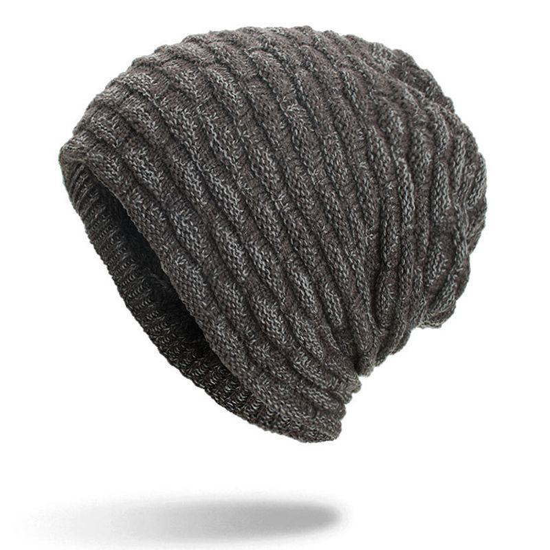 Heren Dames Speciale Streep Plus Fluwelen Gebreide Muts Beanie Caps