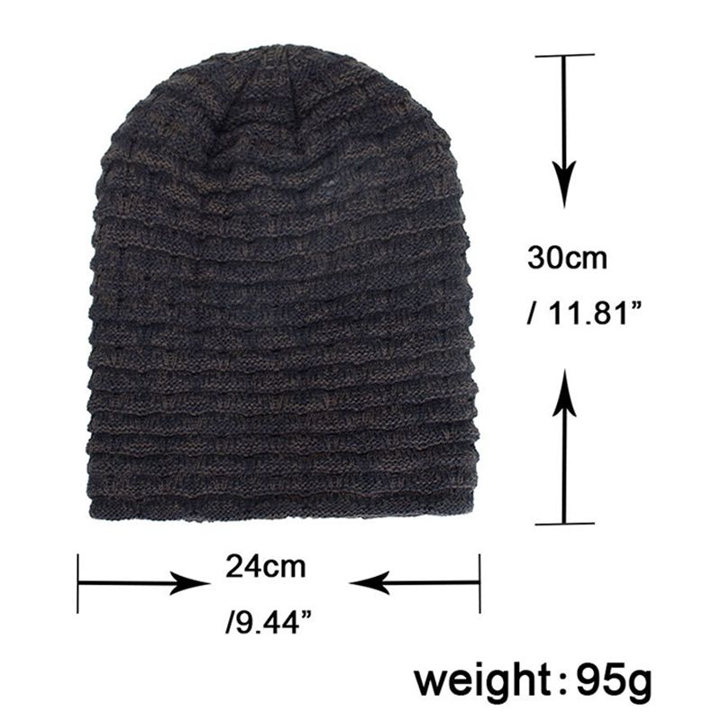 Heren Dames Speciale Streep Plus Fluwelen Gebreide Muts Beanie Caps