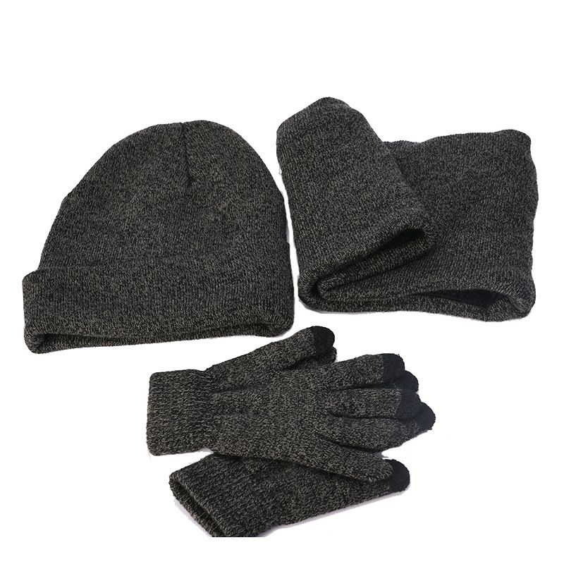 Heren Dames Winter Gebreide Muts Sjaal Handschoenen Set