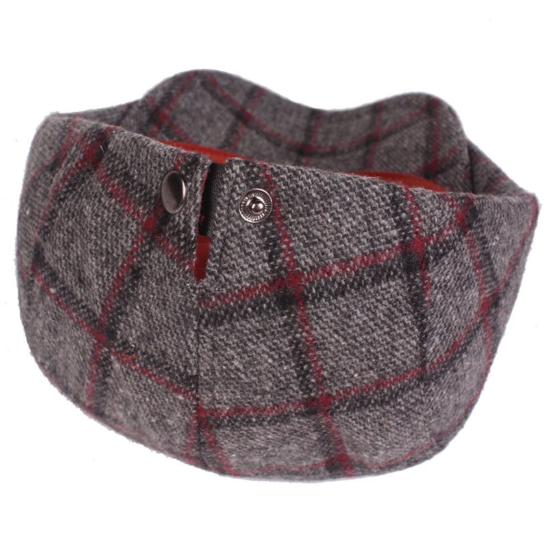 Heren Dames Winter Wollen Plaid Schilder Baret Caps Outdor Verstelbare Pet