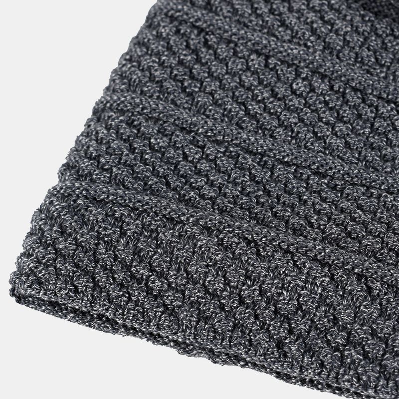 Heren Effen Kleur Gestreepte Gebreide Muts Plus Fluwelen Dikker Outdoor Warmte Brimless Beanie Hat